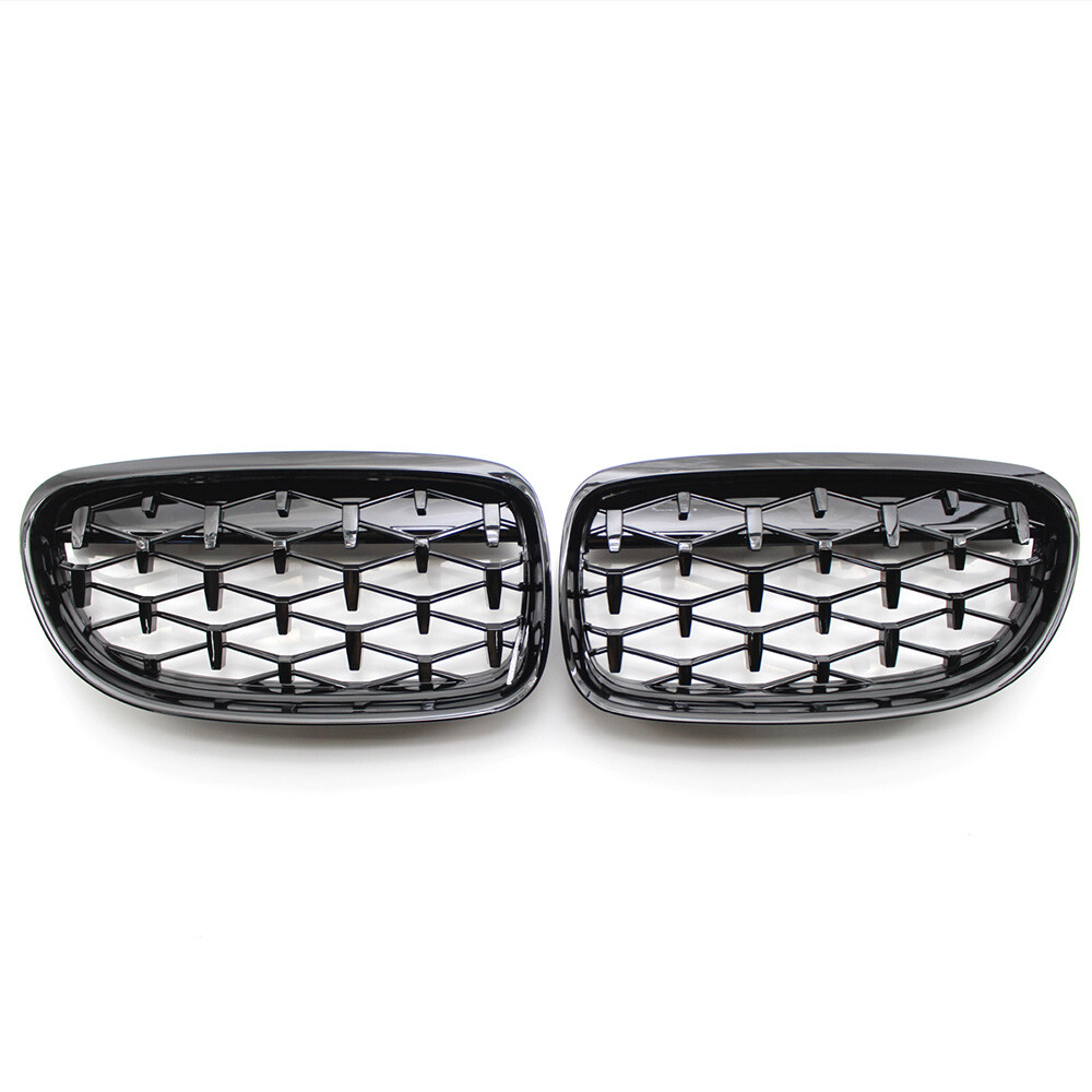 For BMW E90 09-11 10 Grille Gloss Black Frame&Chrome Diamond Latest Style Grille