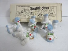 Fitz and Floyd Boxed Set of 5 TUMBLING CLOWN Clowns Figurines - Japan - 1978