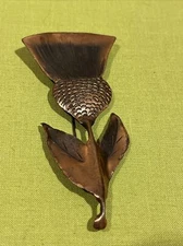 Vintage Stuart Nye Large Thistle Pin Brooch Copper MCM Large