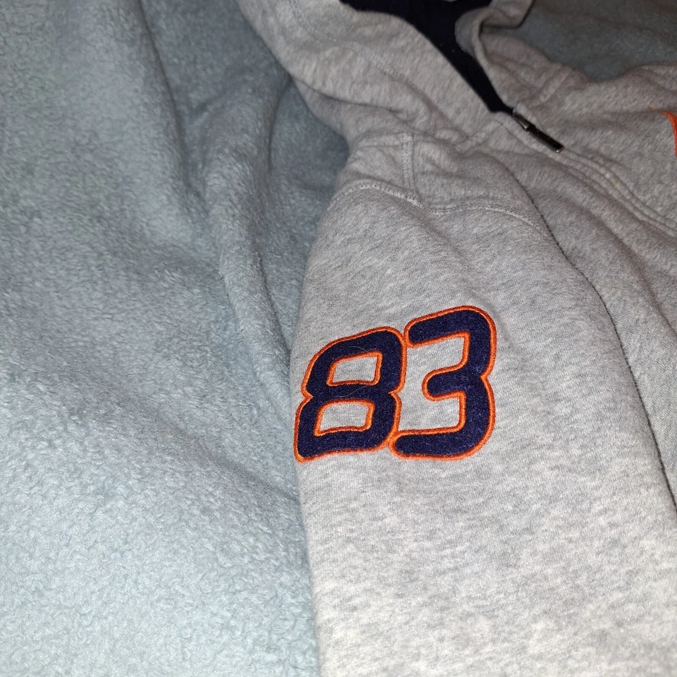 Nautica Heather Gray Logo/Numbers Fleece Hooded Zipper Jacket Size 4 - Image 3 of 4