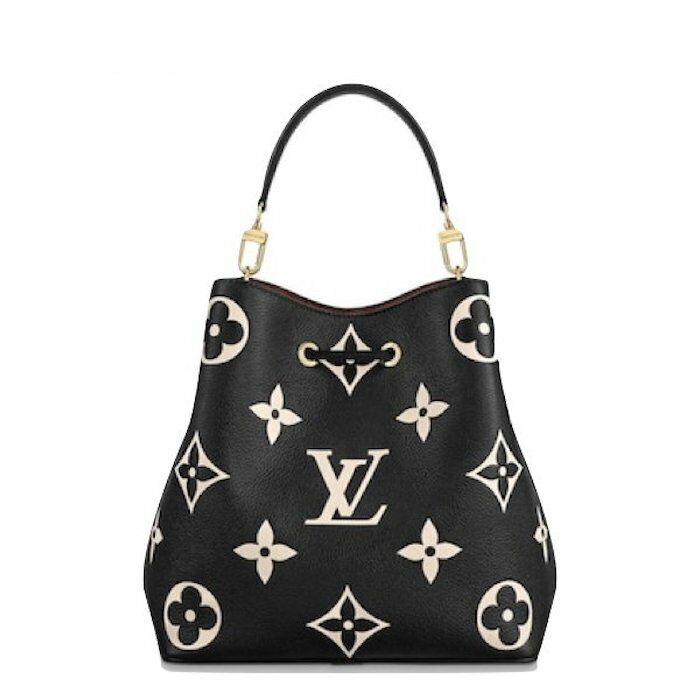 Louis Vuitton NeoNoe MM Bucket Bag Giant Monogram Black Empreinte Leather  M45497