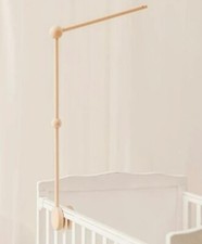 Wooden Baby Crib Mobile Arm 27.17 Inches Cloud Design Beech Wood
