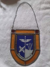 BW Verbandsabzeichen Fensterglasbild Zinn Gerätedepot Hesedorf Luftwaffe 70er J.
