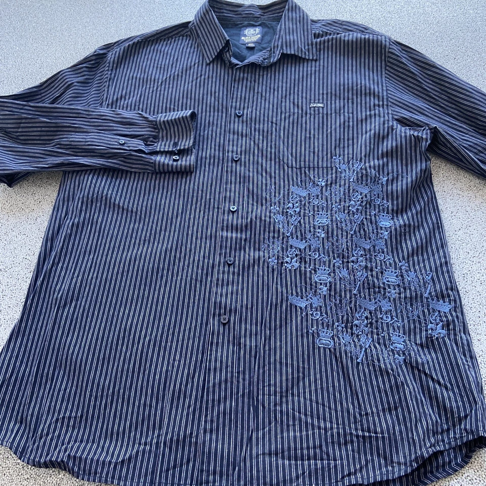 Ecko Unltd Button Up Shirt Men 3XL Embroidered Logos Long Sleeve  Streetwear - Image 2 of 4