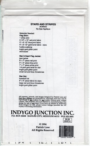 Stars and Stripes ©1994 Indygo Junction Out on a Whim No-Sew Applique Pat OW400 - Picture 5 of 5