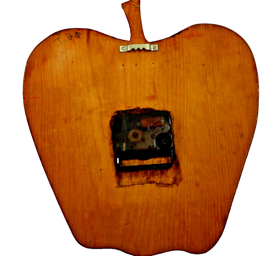 Reloj de Pared Hecho a Mano Artístico Manzana Pintado a Mano con Coloridas Hoja Floral 11" Foto 4 de 4