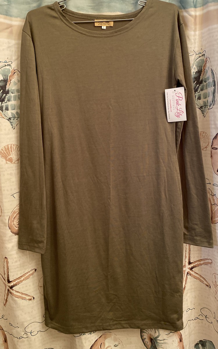 long sleeve piko dress Piko 3/4 Sleeve Swing Dress