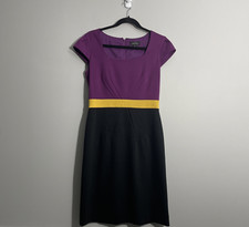 Tahari A.S. Levine Womens Dress Color Block Design Office to Evening Size 4