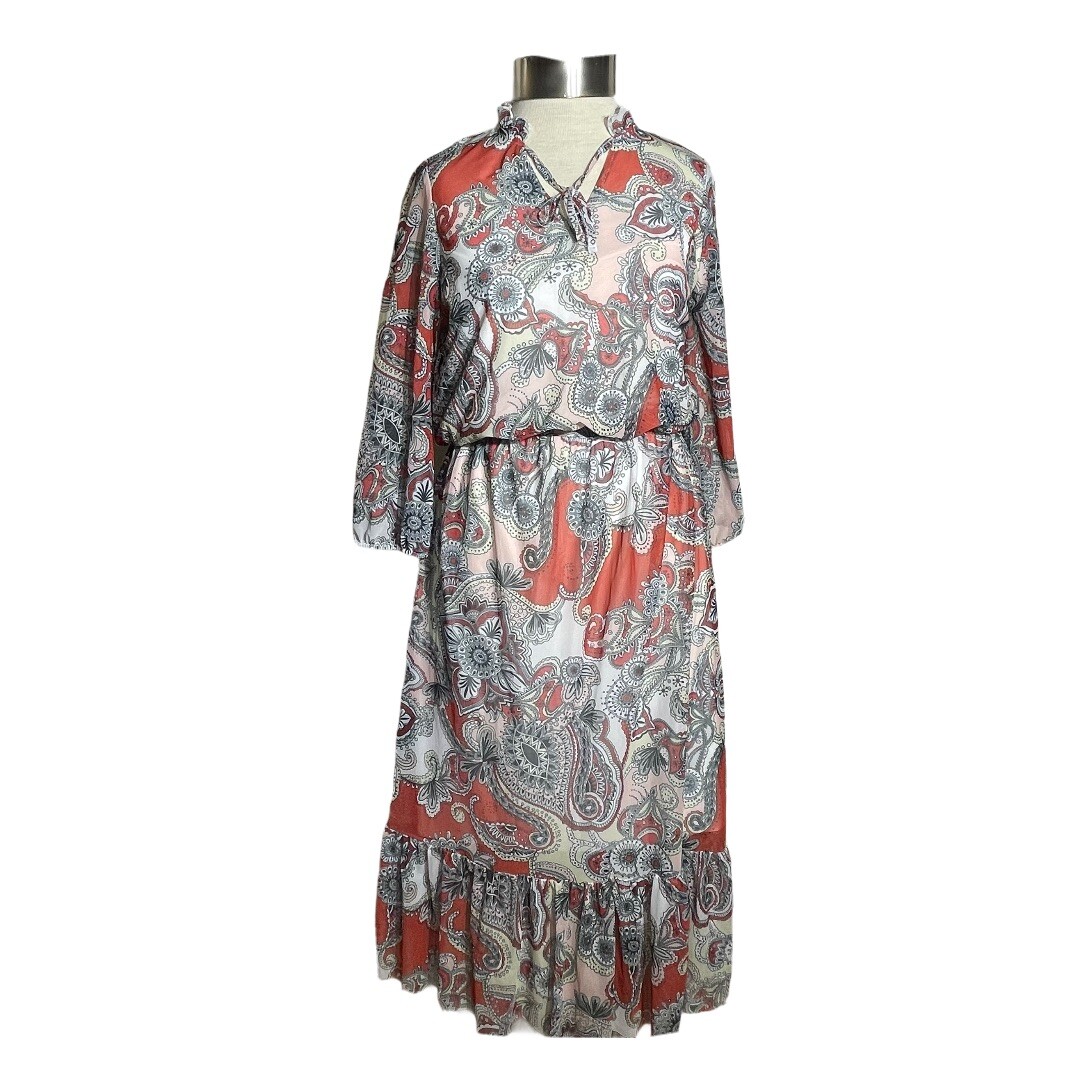 Dorothy Perkins NWT Peasant Style Floral Paisley Lightweight LS Midi Dress  Sz 6 | eBay