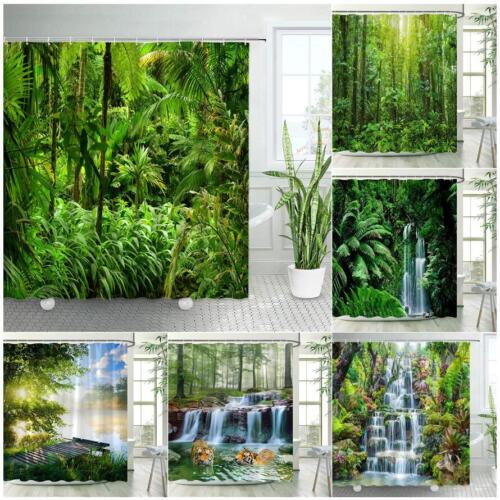 2023 Green tropical jungle plant print tree forest hook bathroom decoration - 第 1/49 張圖片