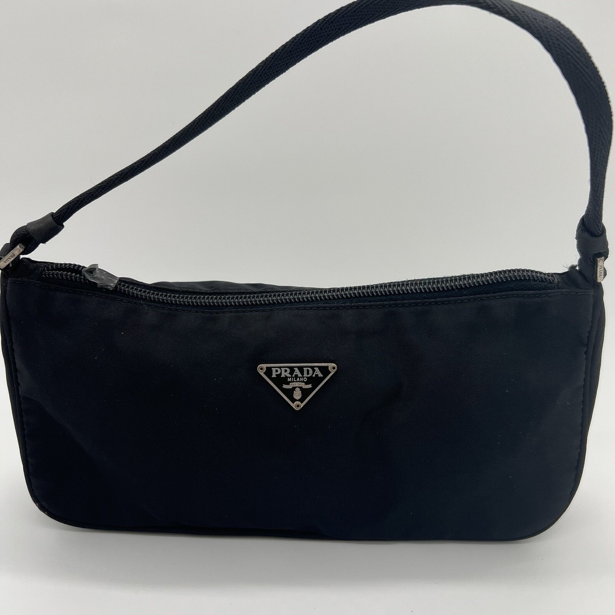PRADA Nylon Shoulder Bag Noir Black +COA (Missing Zipper PRADA Nylon Shoulder Bag Noir Black +COA (Missing Zipper
