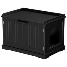 Cat Litter Box Enclosure Hidden Cat Washroom Furniture Cat House Table Black