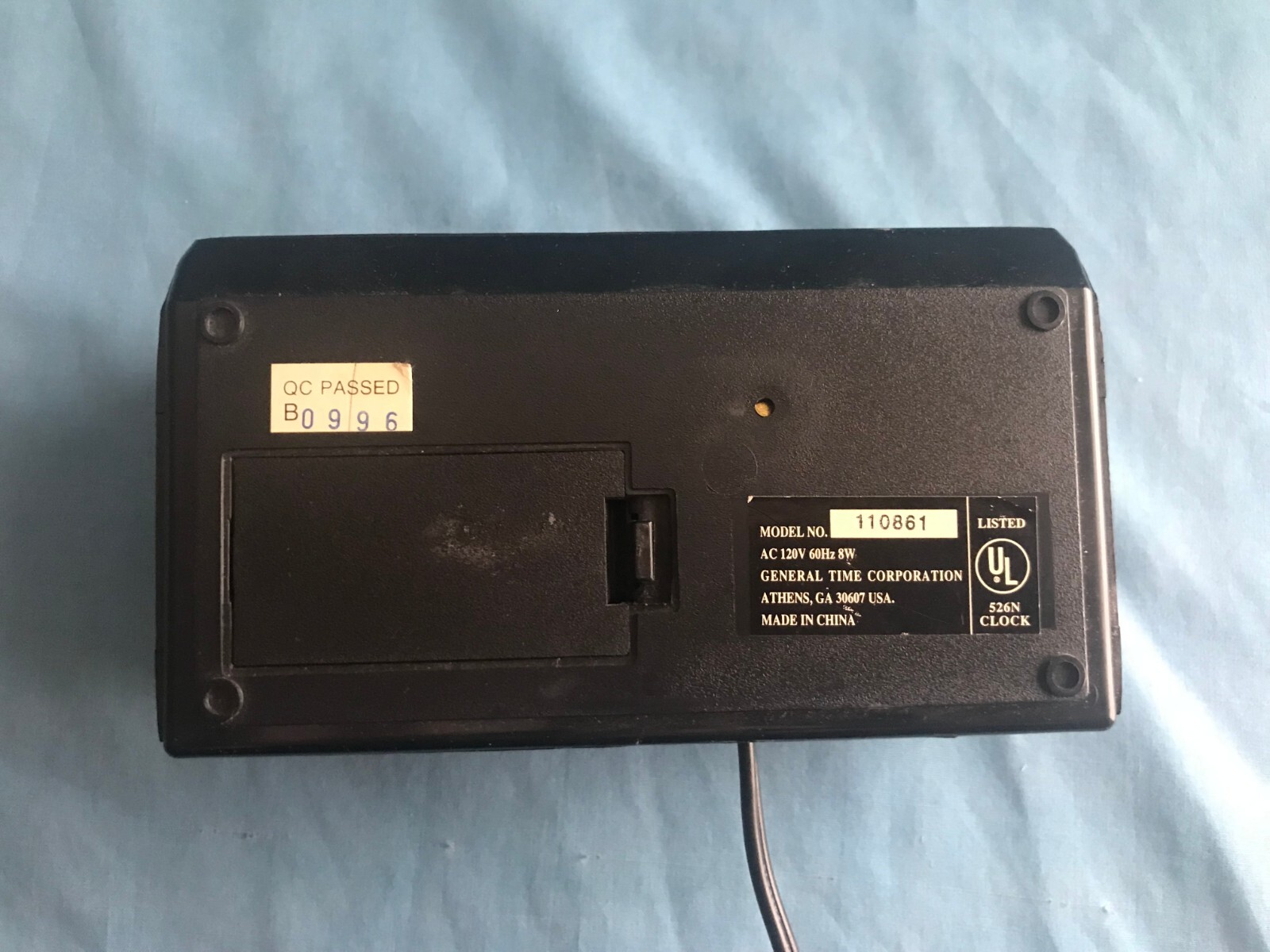 Vintage Spartus Electric & 9-Volt Battery Backup Alarm Clock w/ Snooze #110861