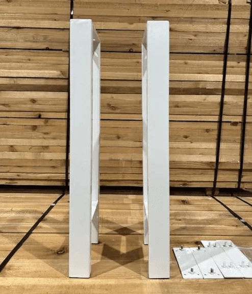 Set of 2 NEW in Box Metal 29" x 9" Sofa Table Legs WHITE Powder Coated - Image 4 of 4