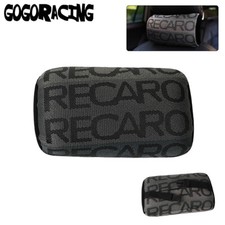 Jdm Recaro Gray Fabric Headrest Pillow For Head Rest Cushion Bucket Racing Seat