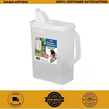 8 Qt Pet Food Bird Seed Storage Container and Dispenser with Spout Plastic Clear