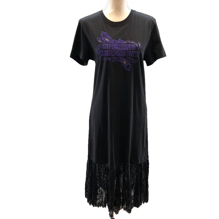 Opening Ceremony T Shirt Dress Womens Medium Black Purple Opening Ceremony T Shirt Dress Womens Medium Black Purple