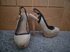 odeon high heel cork effect shoes size 3