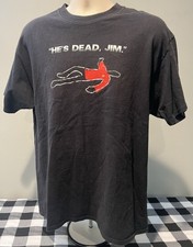 2012 Classic Star Trek &ldquo;He&rsquo;s Dead, Jim.&rdquo; Black T-Shirt Men&rsquo;s Large Bones McCoy