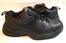 Nike Air Monarch IV Men's Size 11 Black Leather Cross Training Shoes 415445-001