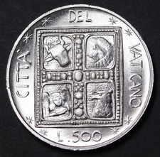 1977 Vatican City 500 Lire Silver -Paul VI BU KM# 132 Book of the Evangelists
