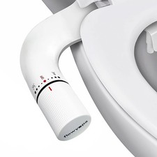 Ultra Slim Bidet Attachment Toilet Dual Nozzle Adjustable Cold Water Black