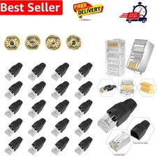 20x Shielded Modular Plugs RJ45 Network Ethernet Cat5e Cat5 Cat 5e Cat6e 8P8C...