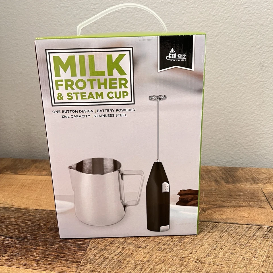 ECO + CHEF ESPUMADOR DE LECHE Y TAZA DE VAPOR NUEVO Capacidad 12oz Acero Inoxidable Foto 4 de 4
