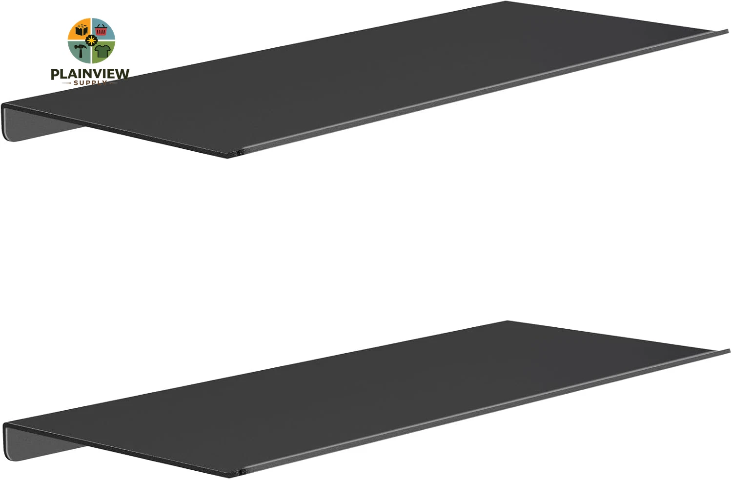 2 Pack 12" Floating Shelves for Wall, Metal Wall Mounted Shelf for Bathroom, Bed