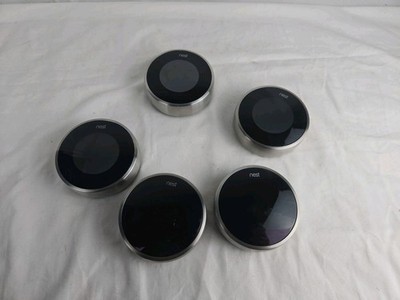 Lot Of 5 Google Nest 2nd Gen Learning Smart WiFi Thermostat Stainless Steel