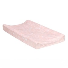 Lambs  Ivy Petals Soft Pink/White Floral Outline Baby Changing Pad Cover