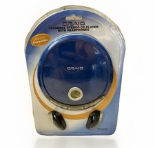 Craig CD 2865R 60 Second Stereo CD Player With Stereo Headphones BLUE