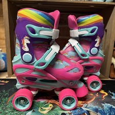 Roller Derby Adjustable Roller Skates Girls Size J 12-2 Style 34421 Rainbows