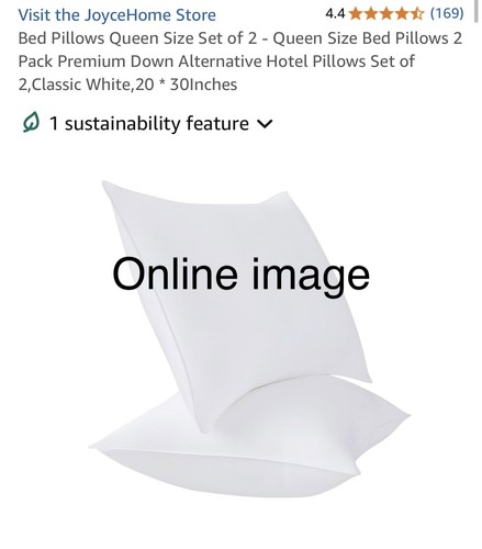 JoyceHome Cuscini Letto Queen Size Set di 2 - Foto 1 di 6
