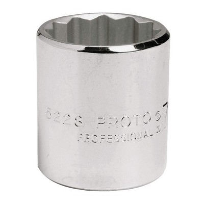 PROTO J5211 Socket, Steel, Chrome, 1 3/32 in 429N86