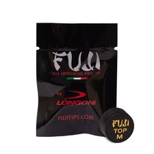 1 LONGONI FUJI Pool Billiard CUE TIP - BLACK - MEDIUM - 13 or 14 mm
