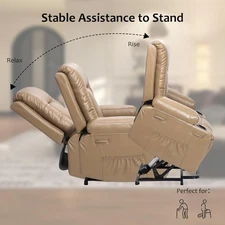 22" Power Lift Recliner Chair,Massage,Heat, Adjustable Reclining Chair,Ergonomic