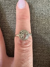 Sterling Silver 925 Clear Stone Ring Size 7