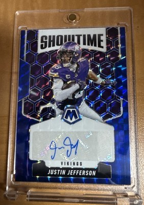 2025 Panini Mosaic - Showtime Signatures Justin Jefferson #SOS-JJE Blue Prizm...