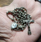 Vintage WWII Military Rosary Religious Catholic Medal Crucifix Pendant Lot #G