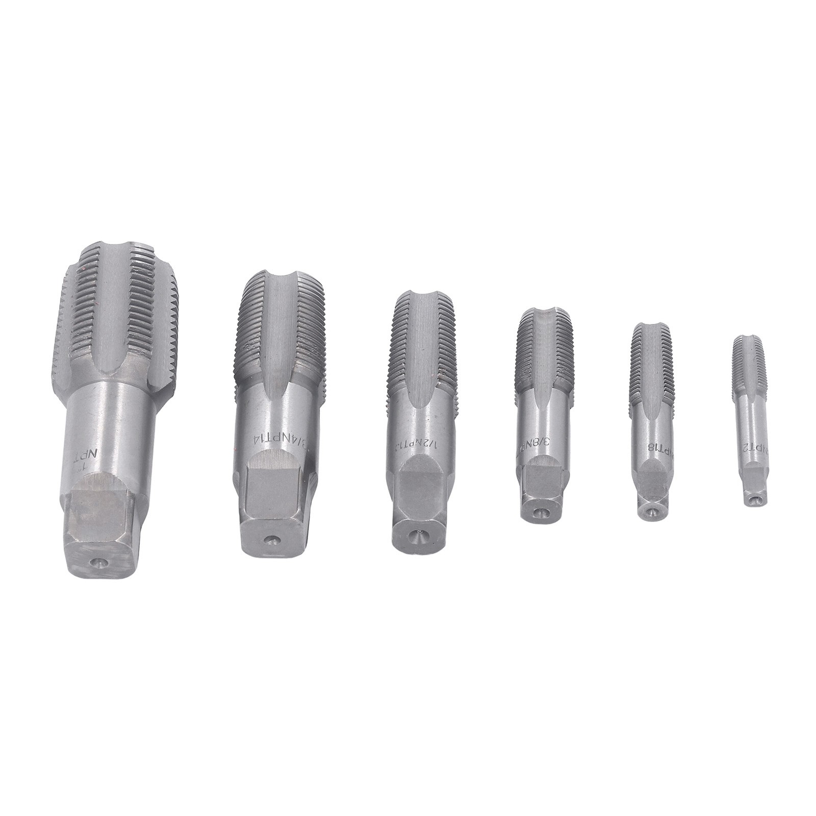 6Pcs Pipe Tap NPT 1in 3/4in 1/2in 3/8in 1/4in 1/8in Carbon Steel Thread Tapping