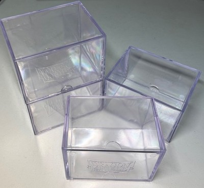 4X LOT Dragon Shield Strongbox Deck Box Clear, Holds 100+ Sleeved Cards, Acrylic