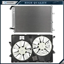 Electric AC Condenser Cooling Fan Kit For 2014 2015 2016 2017 18 Jeep Cherokee