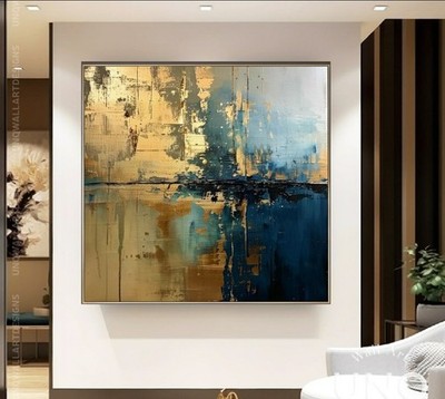 Abstrakte   Gemälde Goldblatt  Acrylgemälde modern kunst Original 