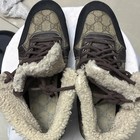Authentic Gucci Brown Shearling Lined Logo Print Lace-Up Boot — photo 6