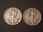 Lot (2) 1935-D & 39-D Walking Liberty Half Dollar Coins