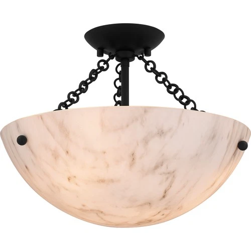 Quoizel QSF6751 Baylor 3 Light 15"W Semi-Flush Bowl Ceiling - Black - Picture 1 of 9