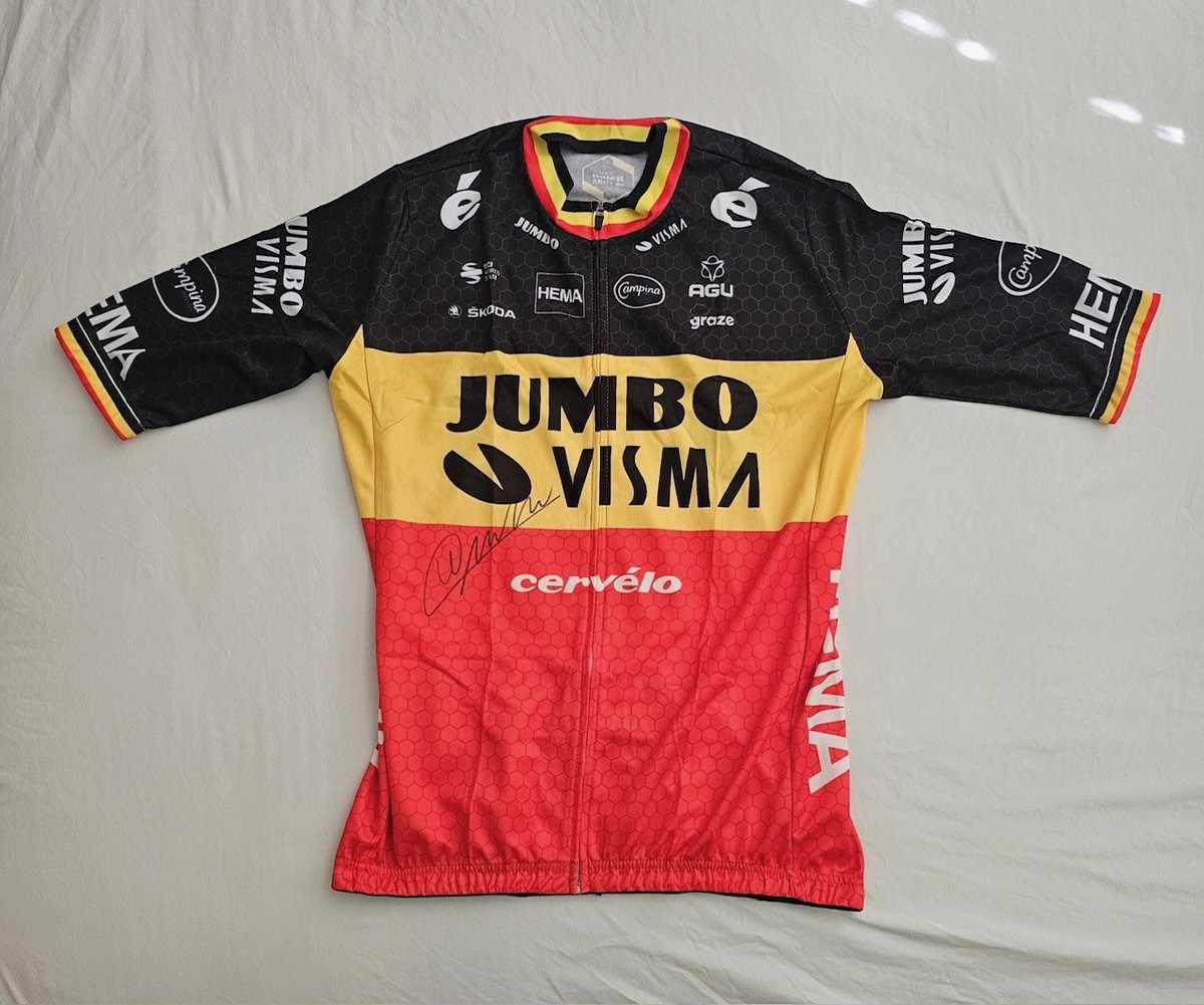 Wout van Aert signed 2022 Team Jumbo Visma Belgium champ cycling