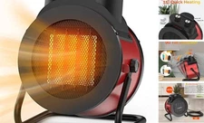 Space Heaters for Indoor Use, 1500W PTC Electric Heater with 90°Adjustable Red