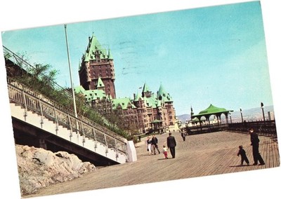 Chateau Frontenac Quebec City Dufferin Terrace 1964 Postmark Skowhegan ME